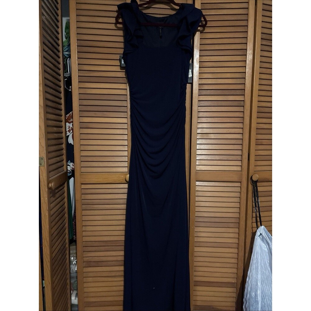 LAUNDRY BY SHELLI SEGAL Vintage 1990's Navy Blue Gown SIze 12 Nwt